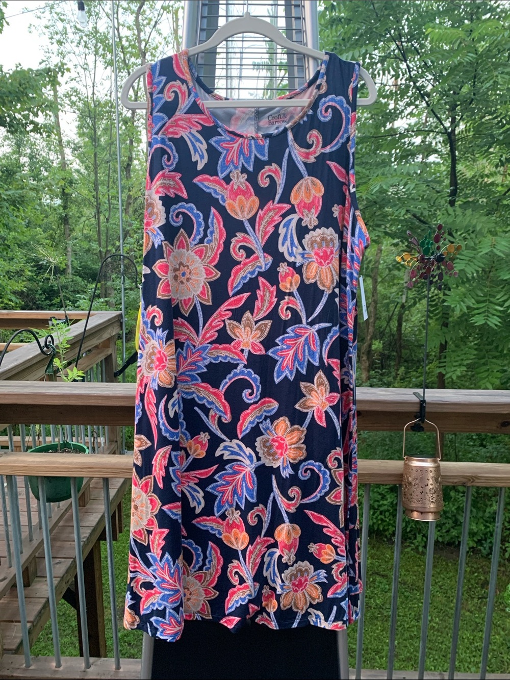 Croft & Barrow Floral Print Top - Navy, Pink, Coral, Light Blue